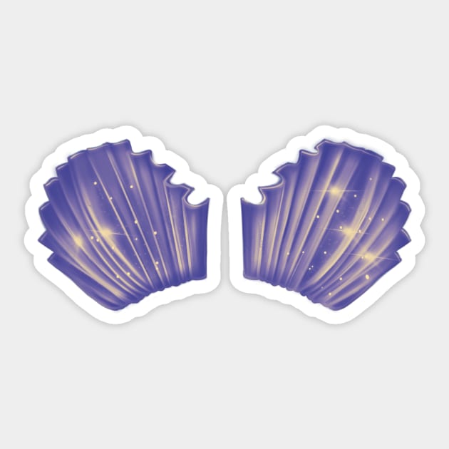 Shell mermaid bra (violet) Sticker by xsaxsandra